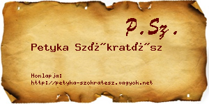 Petyka Szókratész névjegykártya